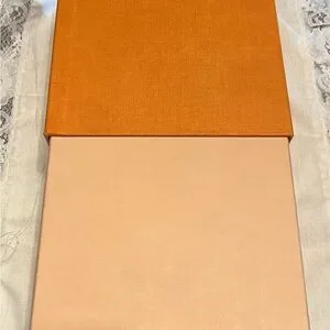 Louis Vuitton Orange and Beige Box with Blue Pull Louis Vuitton Orange Cardboard Gift Box with Blue Pull Tab  main image 3